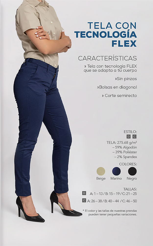 Pantalón dril azul oscuro con spandex – los caballeros